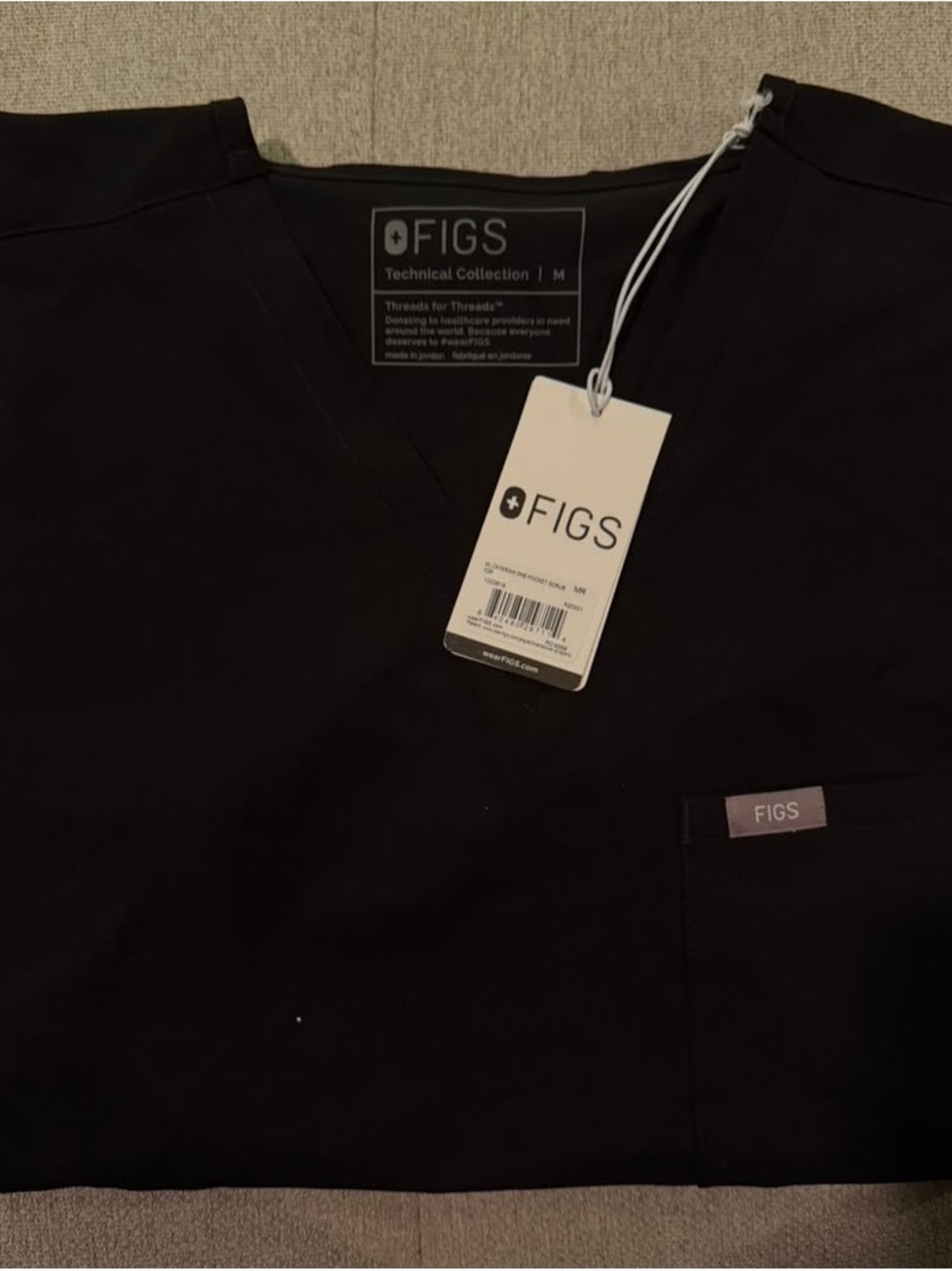 Figs Black Catarina one pocket scrub top Medium Regular
